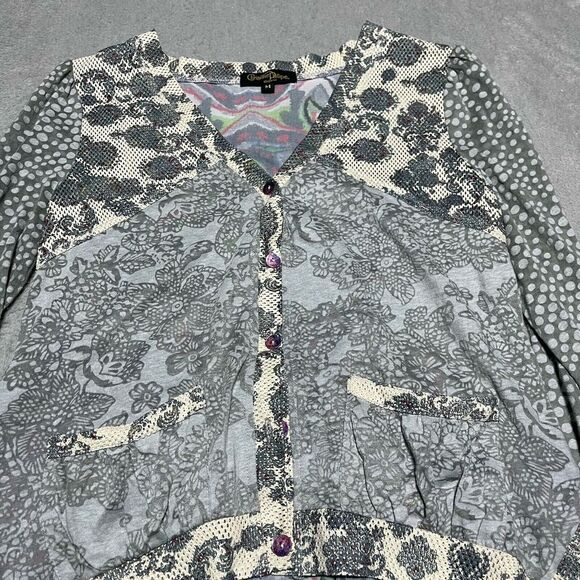 Christine Phillipe Top Womens Medium Button Down‎ Top Art To Wear Boho - Picture 4 of 11